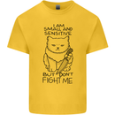 Cat Dont Fight Me Funny Mens Cotton T-Shirt Tee Top Yellow