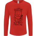 Cat Dont Fight Me Funny Mens Long Sleeve T-Shirt Red