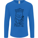 Cat Dont Fight Me Funny Mens Long Sleeve T-Shirt Royal Blue