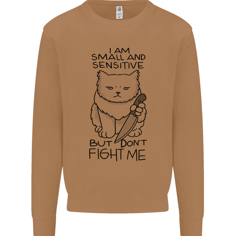 Cat Dont Fight Me Funny Mens Sweatshirt Jumper Caramel Latte