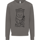 Cat Dont Fight Me Funny Mens Sweatshirt Jumper Charcoal