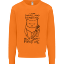 Cat Dont Fight Me Funny Mens Sweatshirt Jumper Orange