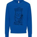 Cat Dont Fight Me Funny Mens Sweatshirt Jumper Royal Blue