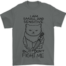 Cat Dont Fight Me Funny Mens T-Shirt Cotton Gildan Charcoal
