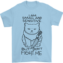 Cat Dont Fight Me Funny Mens T-Shirt Cotton Gildan Light Blue