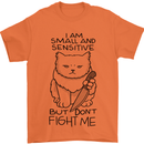 Cat Dont Fight Me Funny Mens T-Shirt Cotton Gildan Orange
