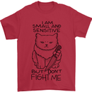 Cat Dont Fight Me Funny Mens T-Shirt Cotton Gildan Red