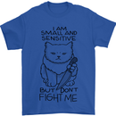 Cat Dont Fight Me Funny Mens T-Shirt Cotton Gildan Royal Blue