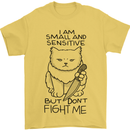 Cat Dont Fight Me Funny Mens T-Shirt Cotton Gildan Yellow