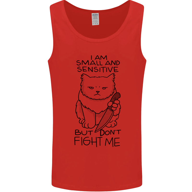 Cat Dont Fight Me Funny Mens Vest Tank Top Red