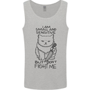 Cat Dont Fight Me Funny Mens Vest Tank Top Sports Grey