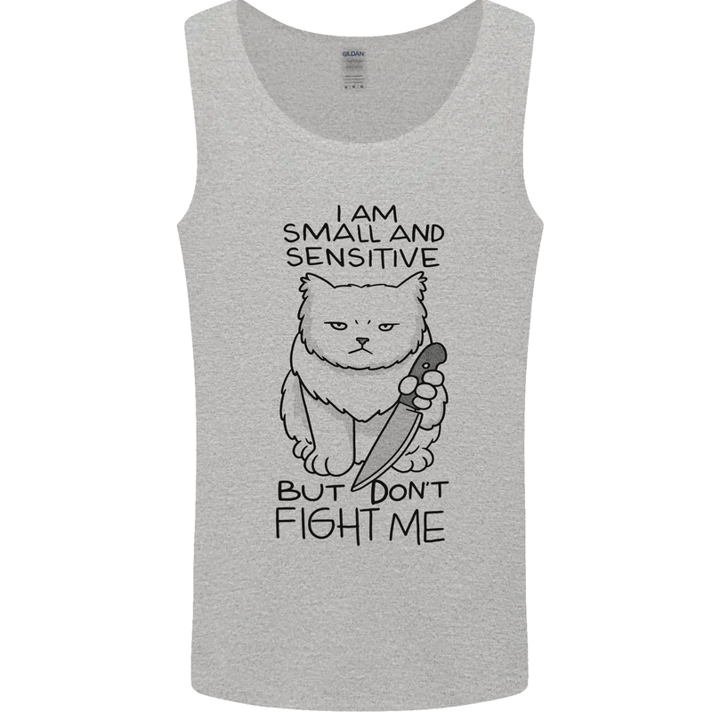 Cat Dont Fight Me Funny Mens Vest Tank Top Sports Grey