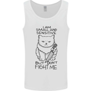 Cat Dont Fight Me Funny Mens Vest Tank Top White