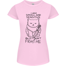 Cat Dont Fight Me Funny Womens Petite Cut T-Shirt Light Pink