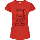 Cat Dont Fight Me Funny Womens Petite Cut T-Shirt Red