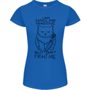 Cat Dont Fight Me Funny Womens Petite Cut T-Shirt Royal Blue