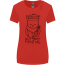Cat Dont Fight Me Funny Womens Wider Cut T-Shirt Red
