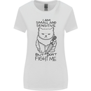 Cat Dont Fight Me Funny Womens Wider Cut T-Shirt White