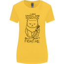 Cat Dont Fight Me Funny Womens Wider Cut T-Shirt Yellow