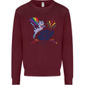 Cat Gay AF LGBT Gay Pride Kids Sweatshirt Jumper Maroon