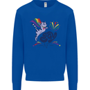 Cat Gay AF LGBT Gay Pride Kids Sweatshirt Jumper Royal Blue