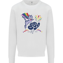 Cat Gay AF LGBT Gay Pride Kids Sweatshirt Jumper White