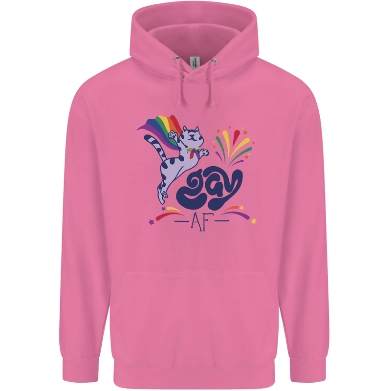 Cat Gay AF LGBT Gay Pride Mens 80% Cotton Hoodie Azelea