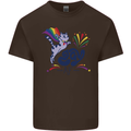 Cat Gay AF LGBT Gay Pride Mens Cotton T-Shirt Tee Top Dark Chocolate