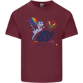 Cat Gay AF LGBT Gay Pride Mens Cotton T-Shirt Tee Top Maroon