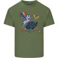 Cat Gay AF LGBT Gay Pride Mens Cotton T-Shirt Tee Top Military Green