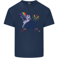 Cat Gay AF LGBT Gay Pride Mens Cotton T-Shirt Tee Top Navy Blue
