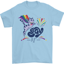 Cat Gay AF LGBT Gay Pride Mens T-Shirt 100% Cotton Light Blue