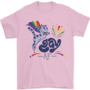 Cat Gay AF LGBT Gay Pride Mens T-Shirt 100% Cotton Light Pink