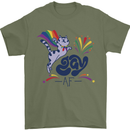 Cat Gay AF LGBT Gay Pride Mens T-Shirt 100% Cotton Military Green