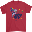 Cat Gay AF LGBT Gay Pride Mens T-Shirt 100% Cotton Red