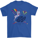 Cat Gay AF LGBT Gay Pride Mens T-Shirt 100% Cotton Royal Blue