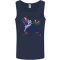 Cat Gay AF LGBT Gay Pride Mens Vest Tank Top Navy Blue
