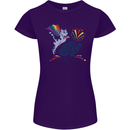 Cat Gay AF LGBT Gay Pride Womens Petite Cut T-Shirt Purple