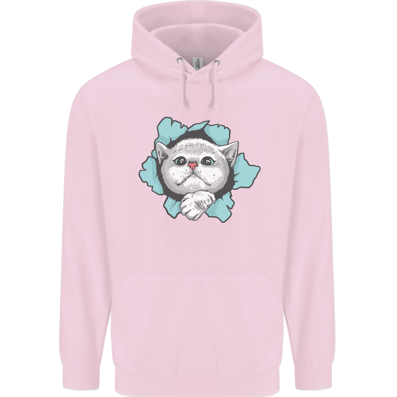 Cat Hole Childrens Kids Hoodie Light Pink