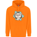 Cat Hole Childrens Kids Hoodie Orange