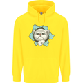 Cat Hole Childrens Kids Hoodie Yellow