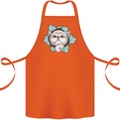 Cat Hole Cotton Apron 100% Organic Orange