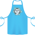 Cat Hole Cotton Apron 100% Organic Turquoise