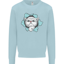Cat Hole Kids Sweatshirt Jumper Light Blue