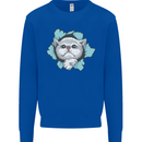 Cat Hole Kids Sweatshirt Jumper Royal Blue