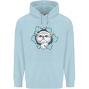 Cat Hole Mens 80% Cotton Hoodie Light Blue