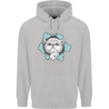 Cat Hole Mens 80% Cotton Hoodie Sports Grey
