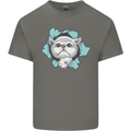 Cat Hole Mens Cotton T-Shirt Tee Top Charcoal