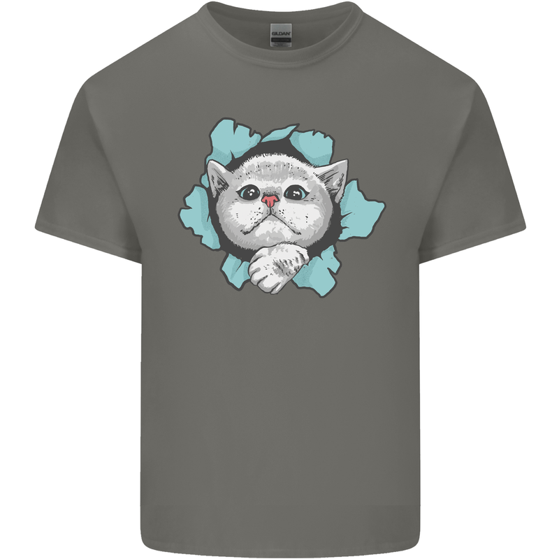 Cat Hole Mens Cotton T-Shirt Tee Top Charcoal