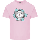Cat Hole Mens Cotton T-Shirt Tee Top Light Pink